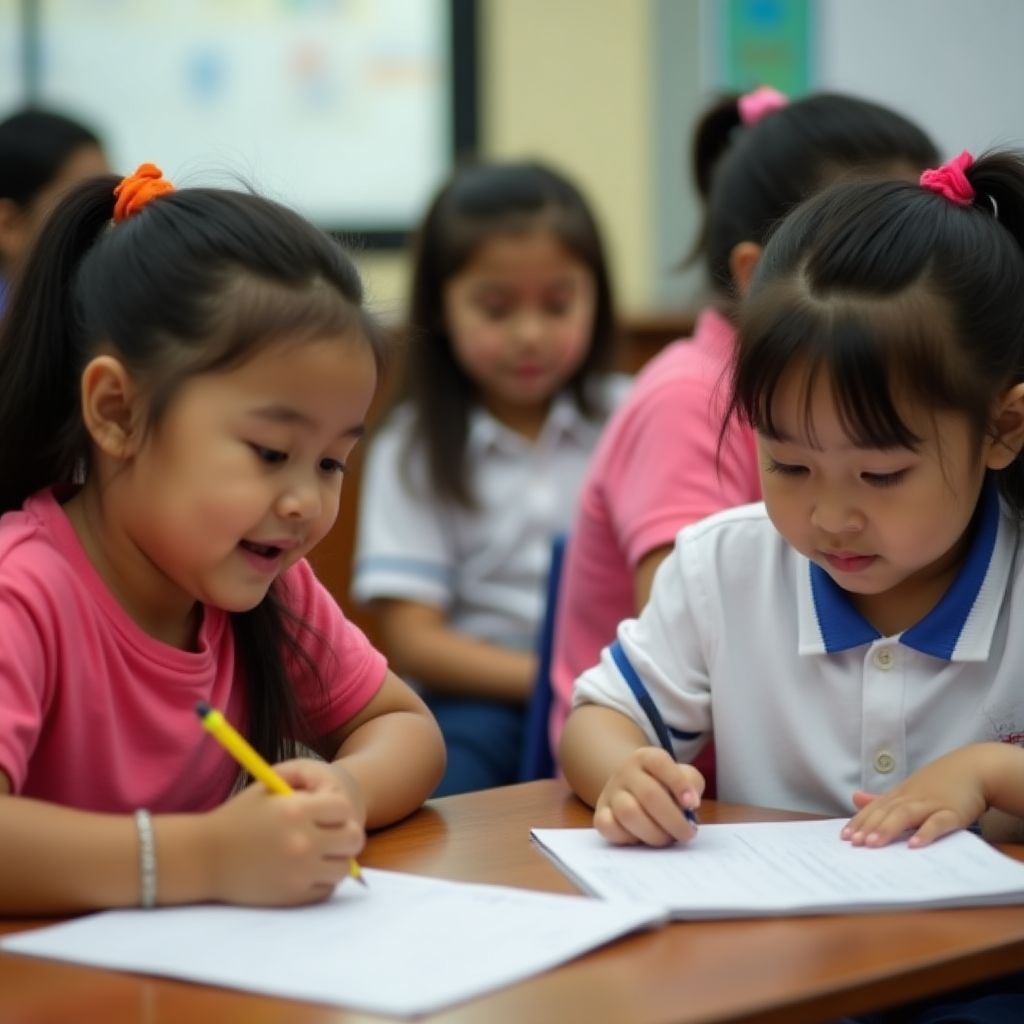 Escuela pública que implementó programa bilingüe